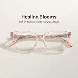 Cassia Pink Rectangle Glasses0
