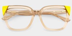 Mirta Square Beige Yellow Glasses1