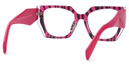 Sileidy Geometric Hot Pink Zebra Glasses5