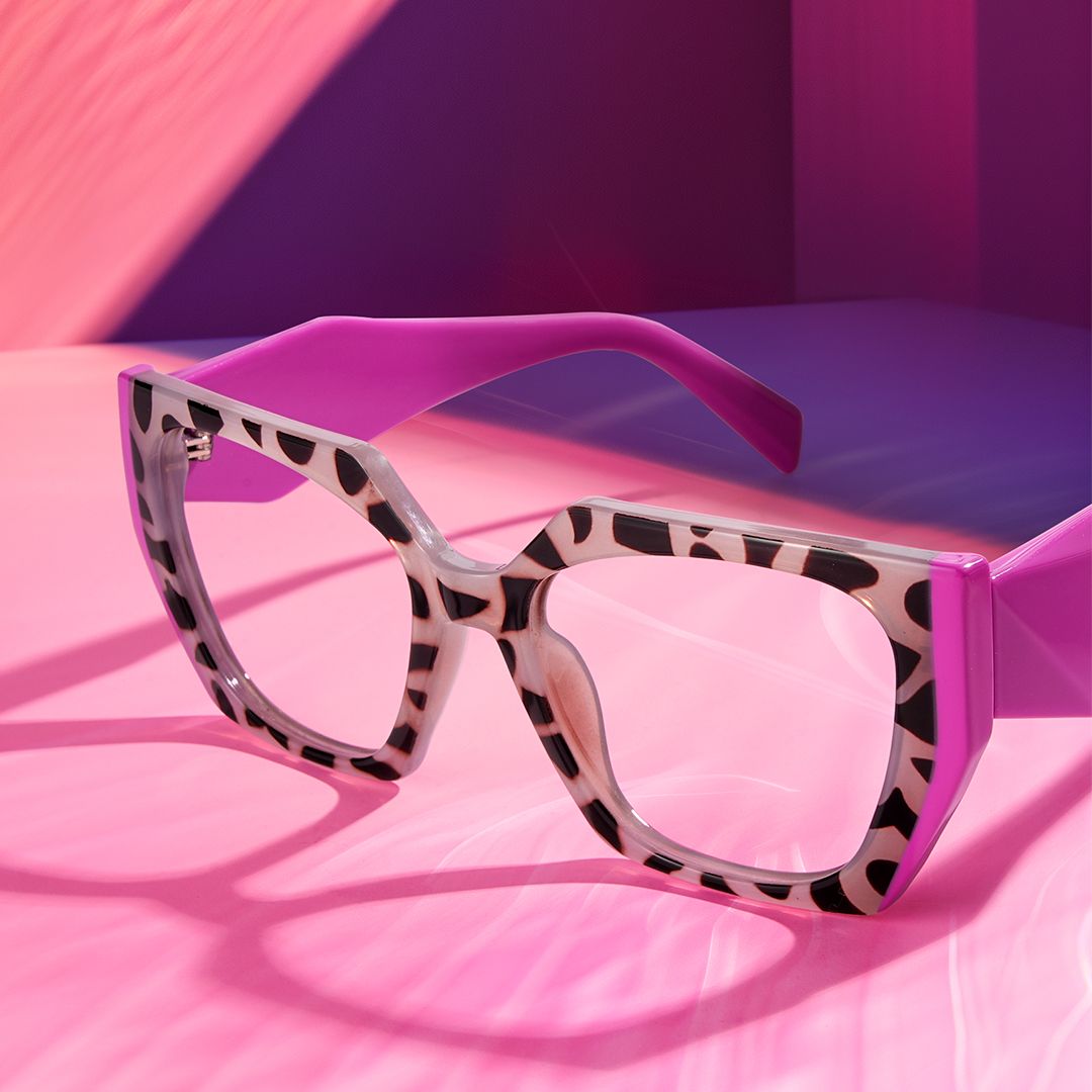 Affordable Pink Tortoise Hexagon Shaped Prescription Glasses5