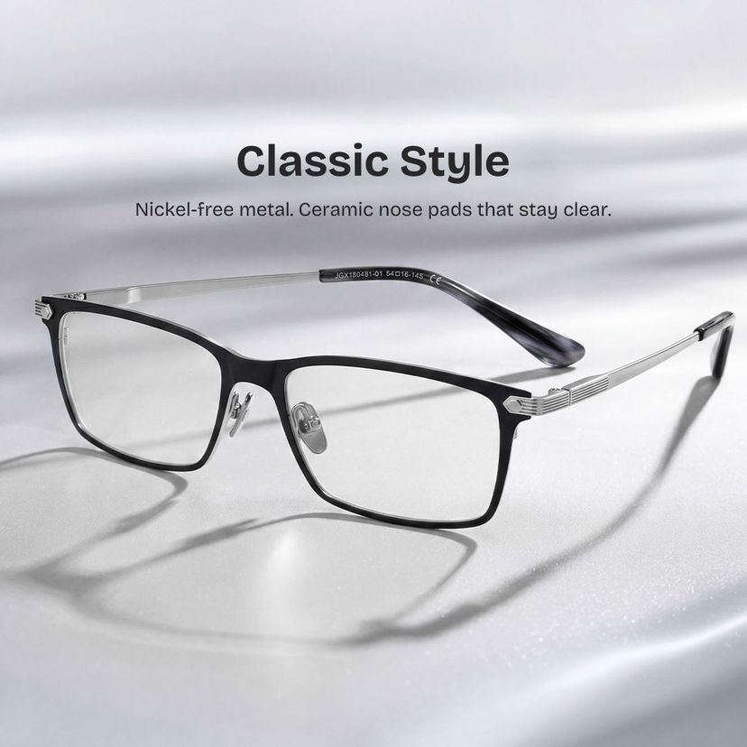Alexander Rectangle Black Glasses