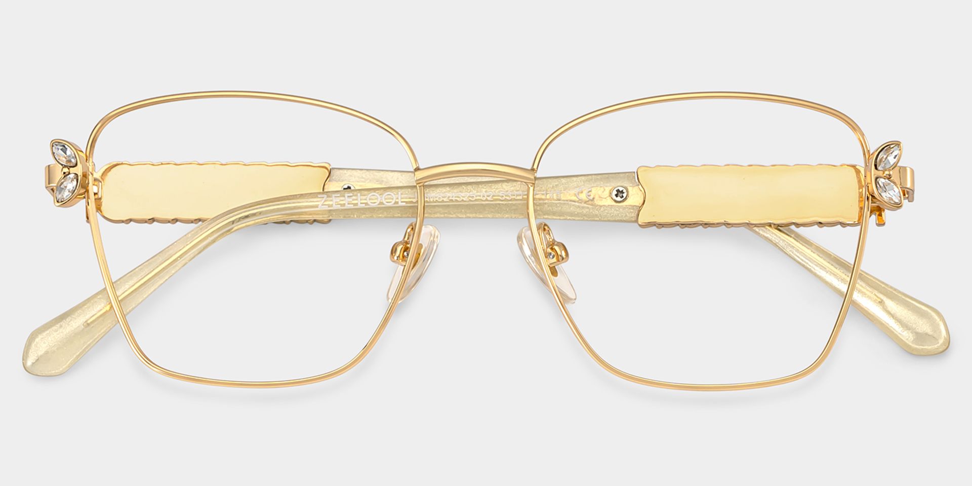 Rectangle Gold Eyeglasses- Ellie Metal Frame Glasses1