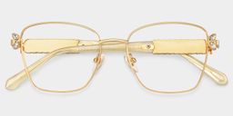 Ellie Rectangle Gold Glasses1