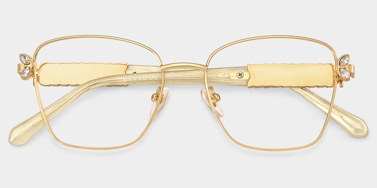Ellie Gold Rectangle Glasses