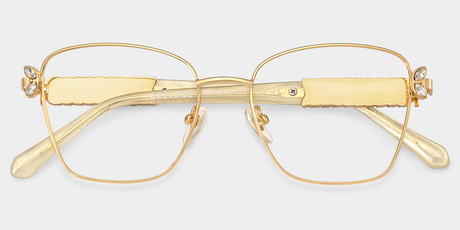 Ellie Rectangle Gold Glasses1