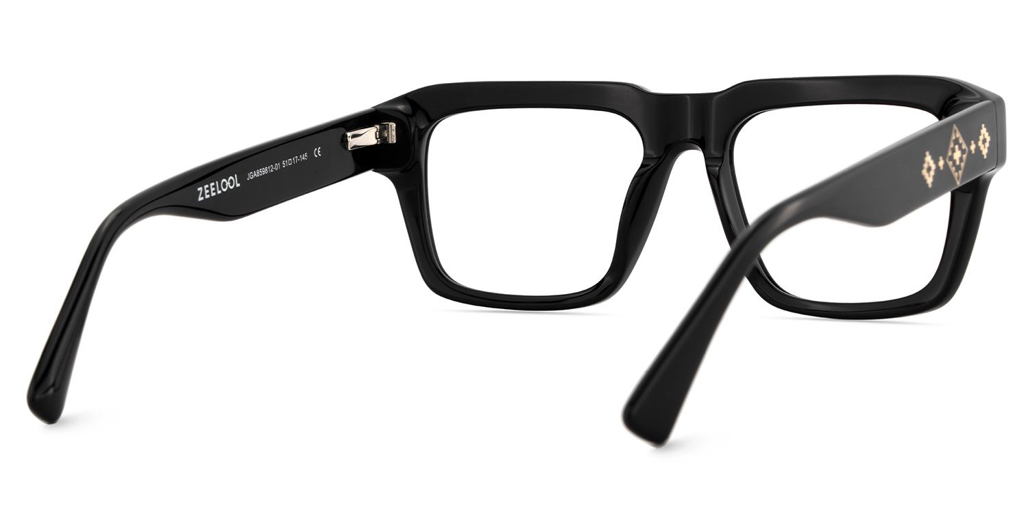 Ramdass Black Rectangle Prescription Glasses | ZEELOOL Canada5
