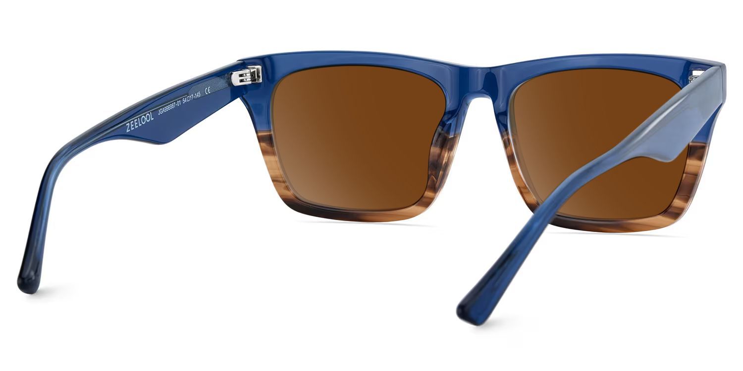 Rectangular Spectacle Frames with Brown Blue Color4