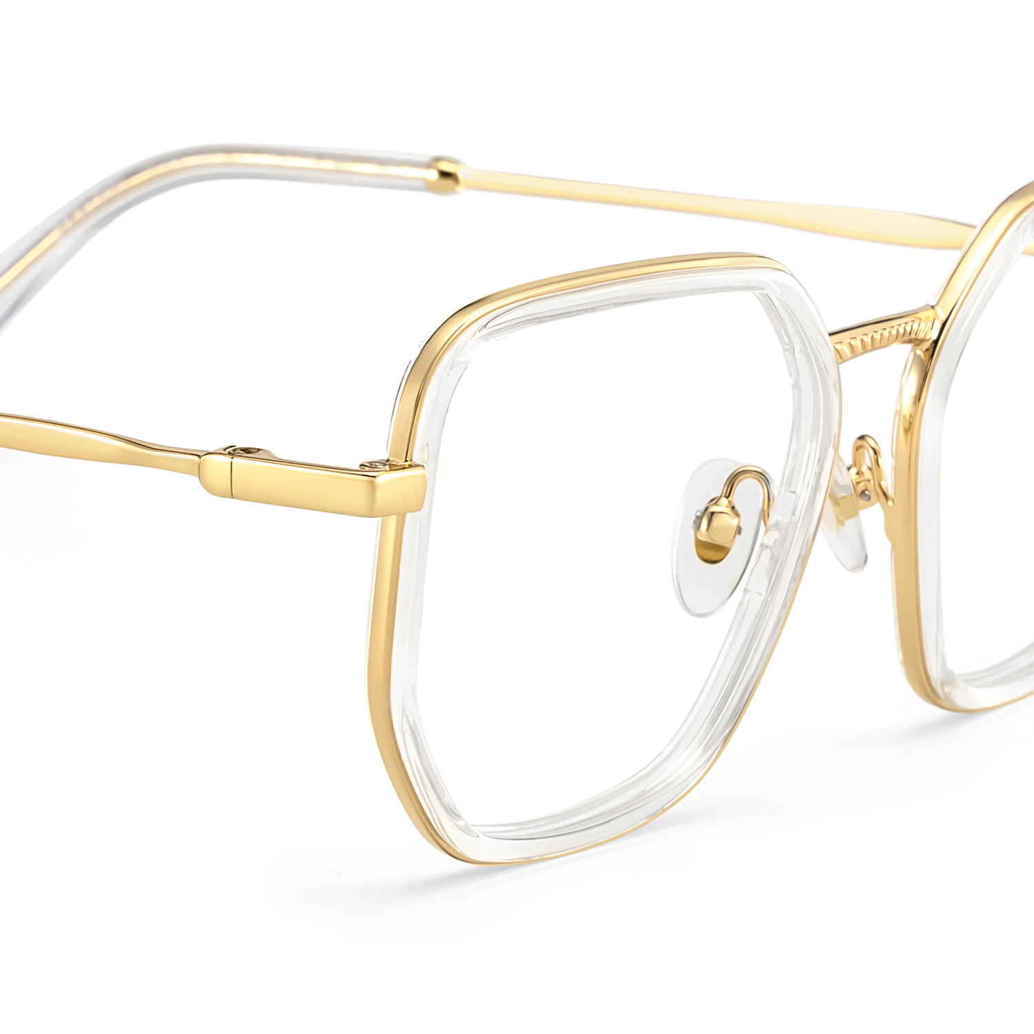 Levi Eyeglasses in Geometric Gold Frame | Zeelool5