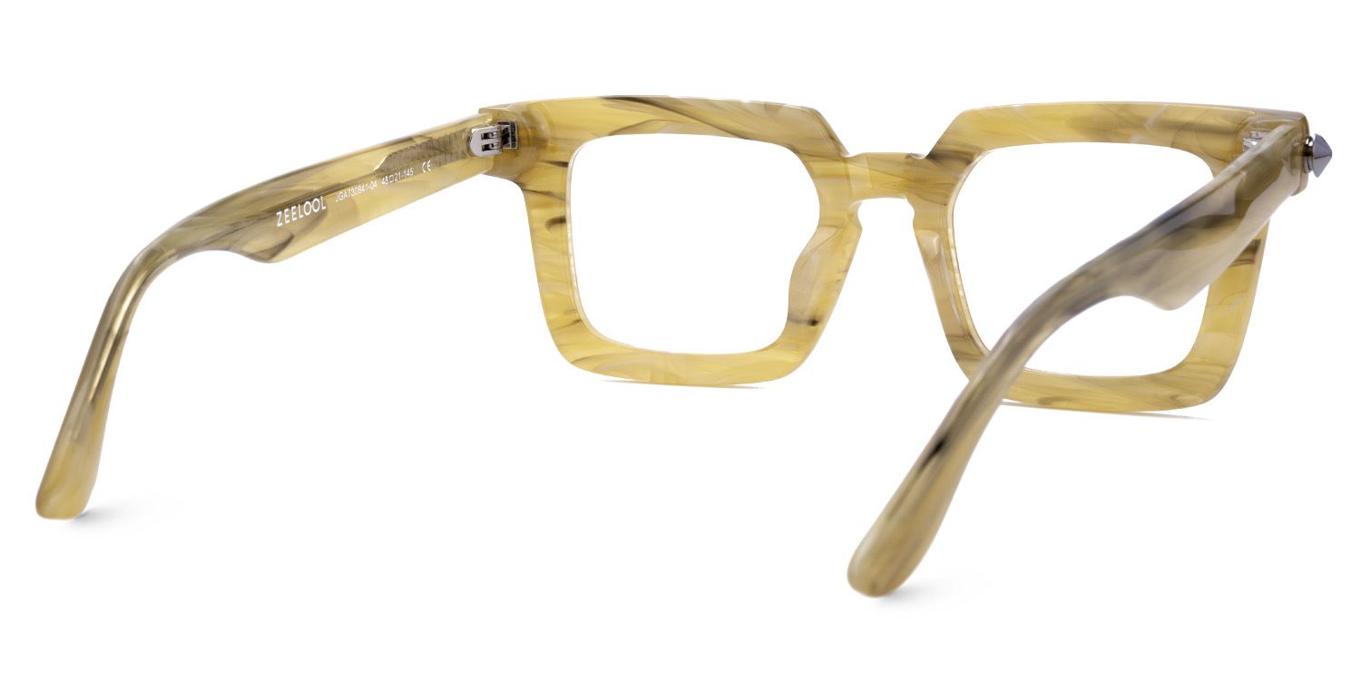 Ruthann Eco Acetate Mustard Yellow Glasses Frames Men's | ZEELOOL Canada4