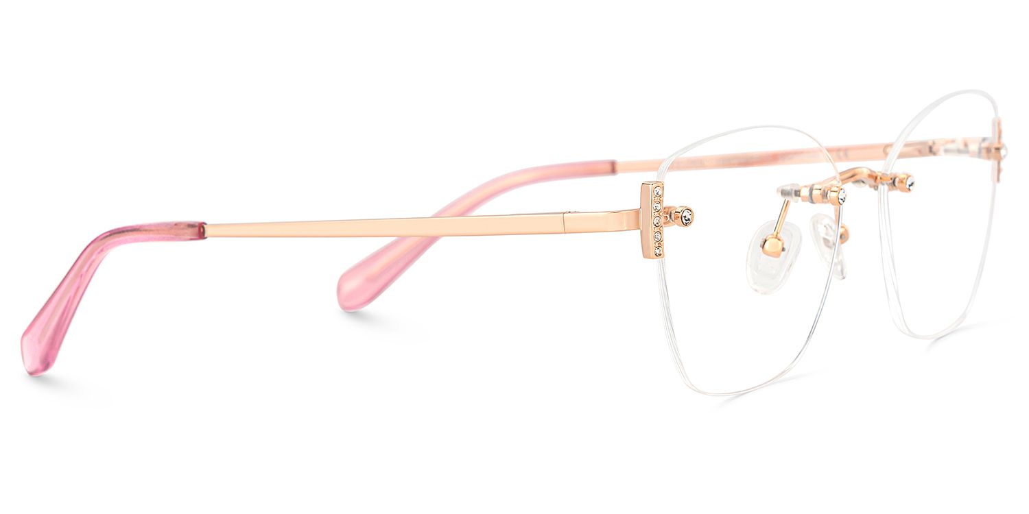 Pink Rectangle Jaxon Eyeglasses with Rimless | ZEELOOL Canada4