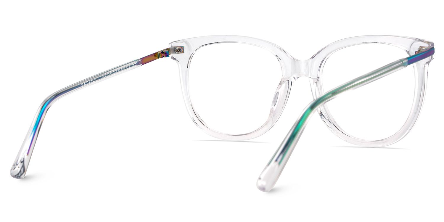 Round Grey Glasses With a Clear Color5