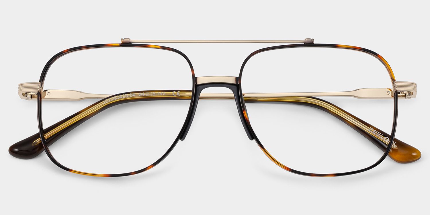 Poppy Tortoise Aviator Eyeglasses | Simple Varsity Look2