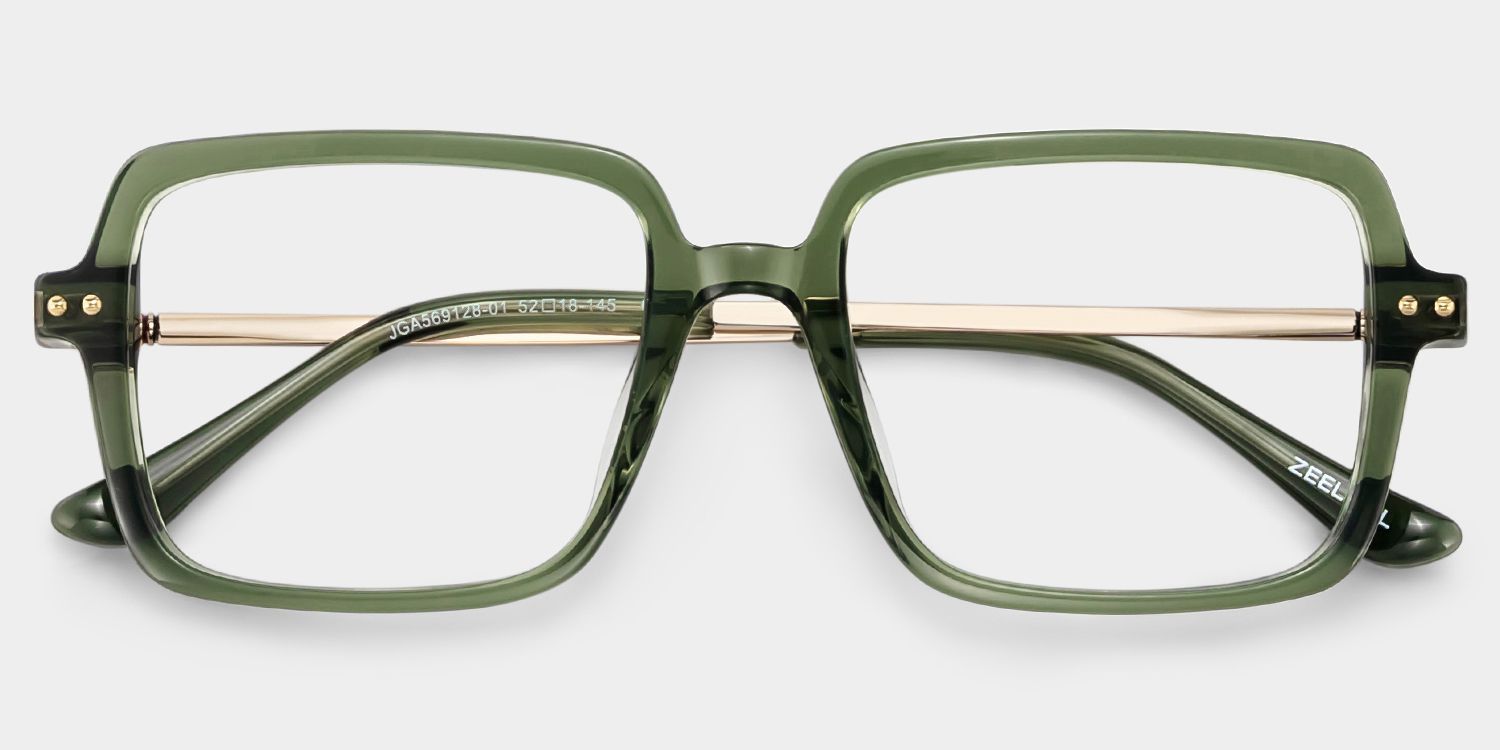 Asher Green Rectangle Glasses | Slim Varsity Essential1