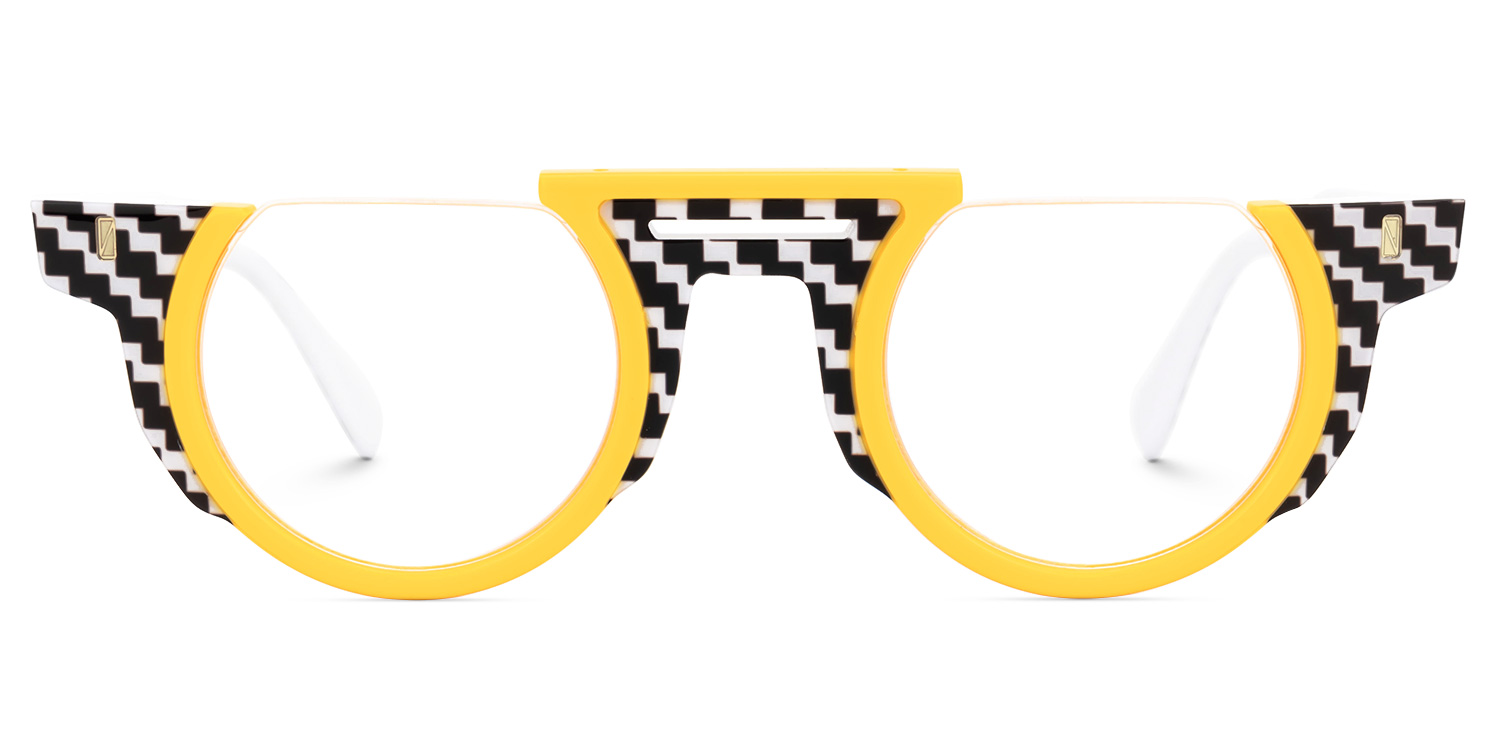 Mastin Round Yellow Glasses0