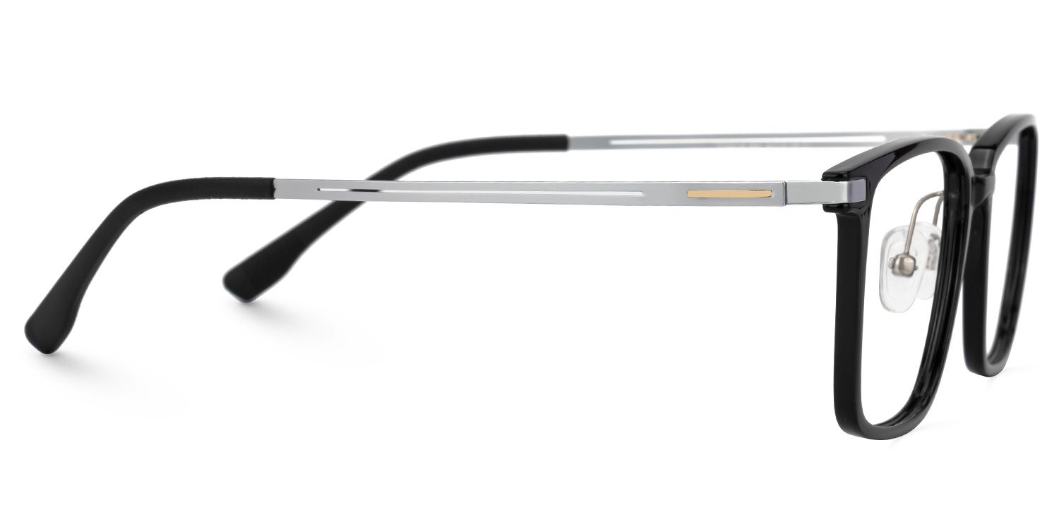 Black Ivonne Rectangle Frame Eyeglasses | ZEELOOL Canada2