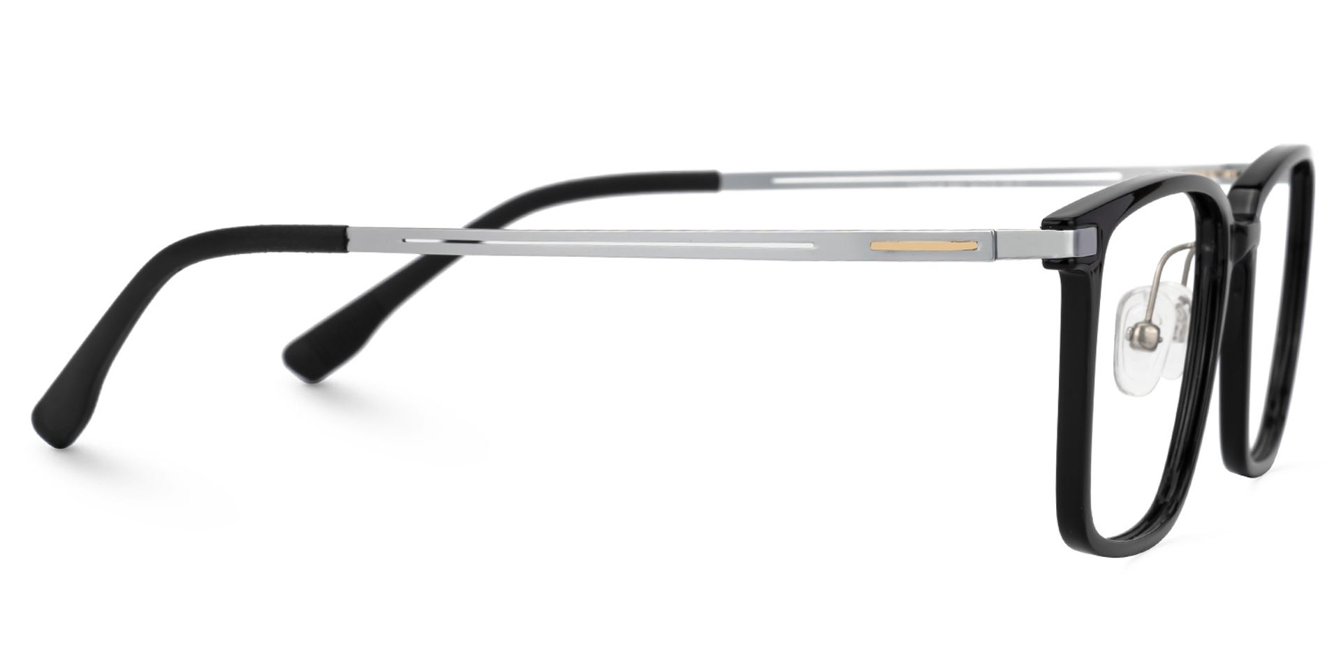 Black Ivonne Rectangle Frame Eyeglasses | ZEELOOL Canada2