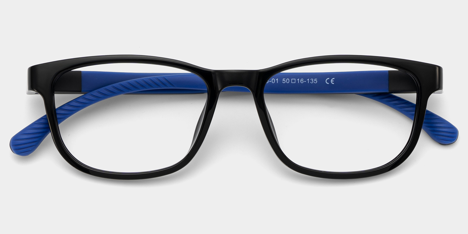 Robin Rectangle Black Blue Frame Eyeglasses for Pre-tweens1