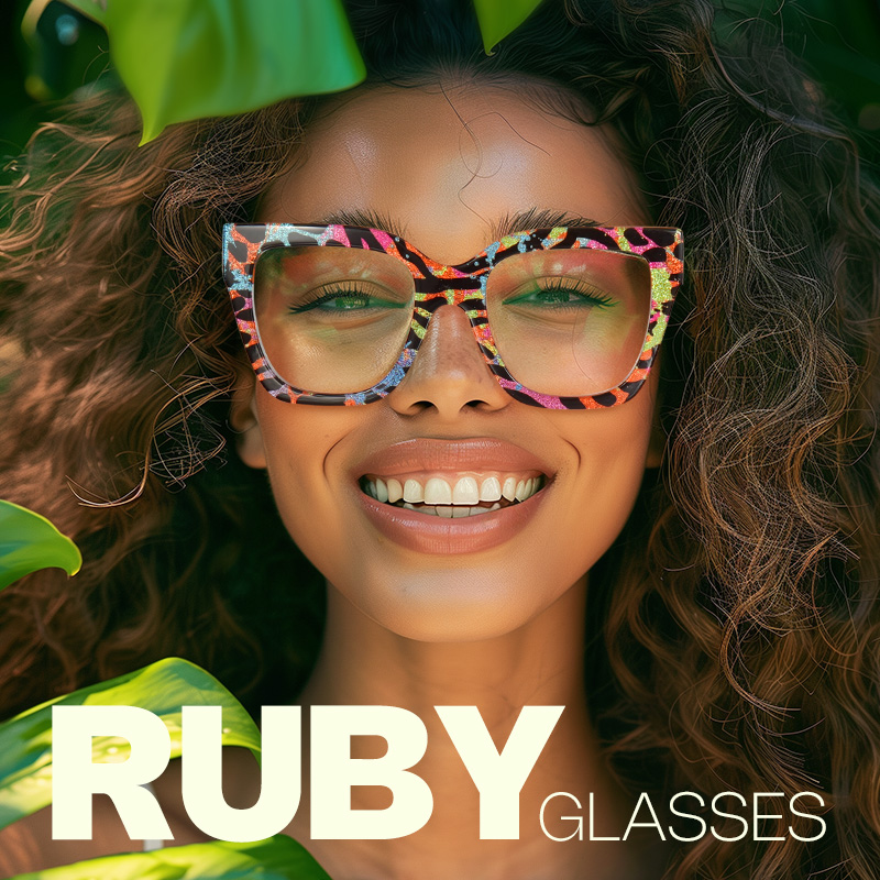 Ruby Square Leopard Print Glasses6