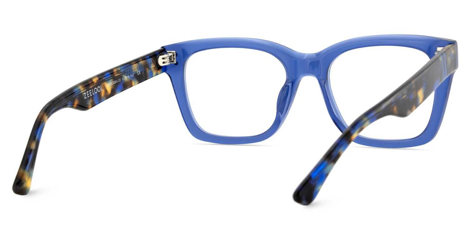 Gaydeh Transparent Blue Glasses With Rectangle Shape | ZEELOOL Canada5