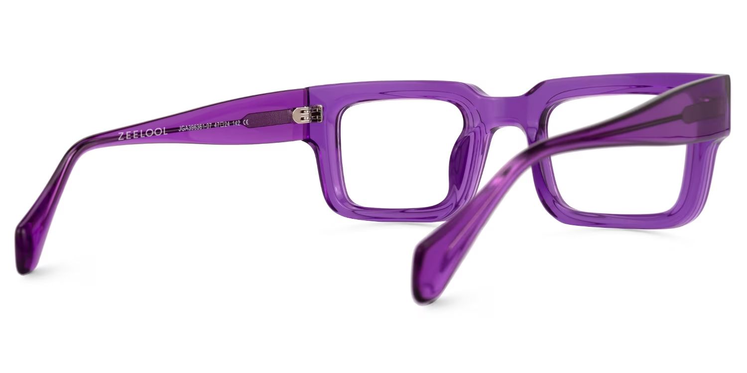 Glaucia Square Purple Glasses | ZEELOOL Canada3