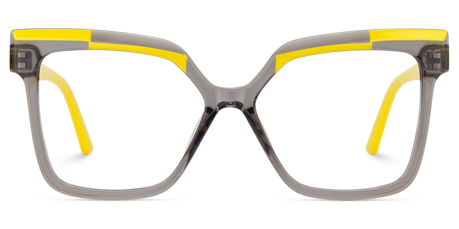 Eboney Square Gray Eyeglasses and Glasses Frames0