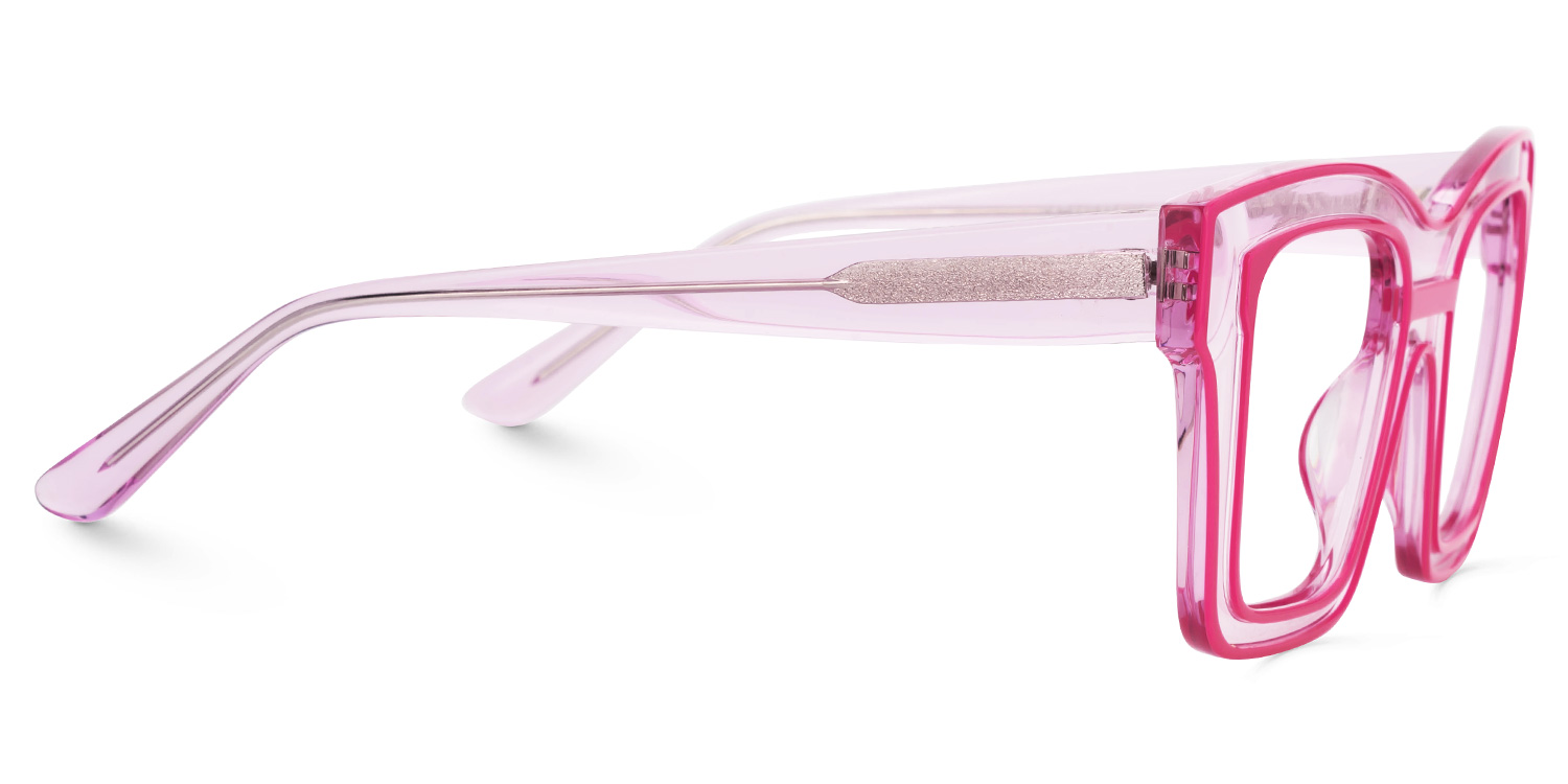 Legette Designer Eyeglasses in Square Pink Frame2