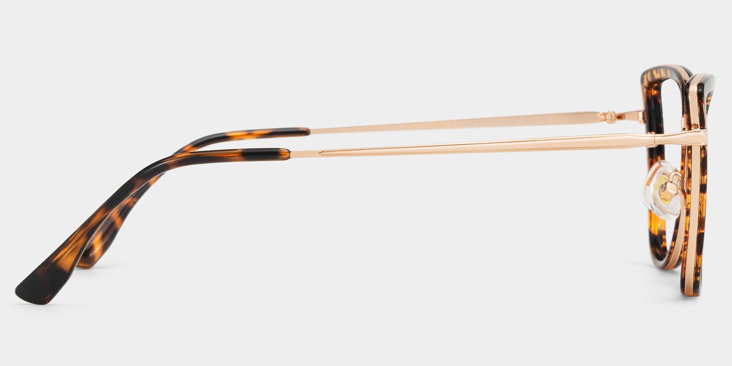 Cat eye Tortoise Eyeglasses- Sloane Mixed Frame Glasses3