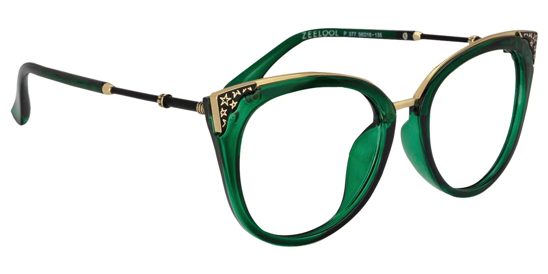 Dalton Cat Eye Dark Green Frame Glasses | ZEELOOL Canada2