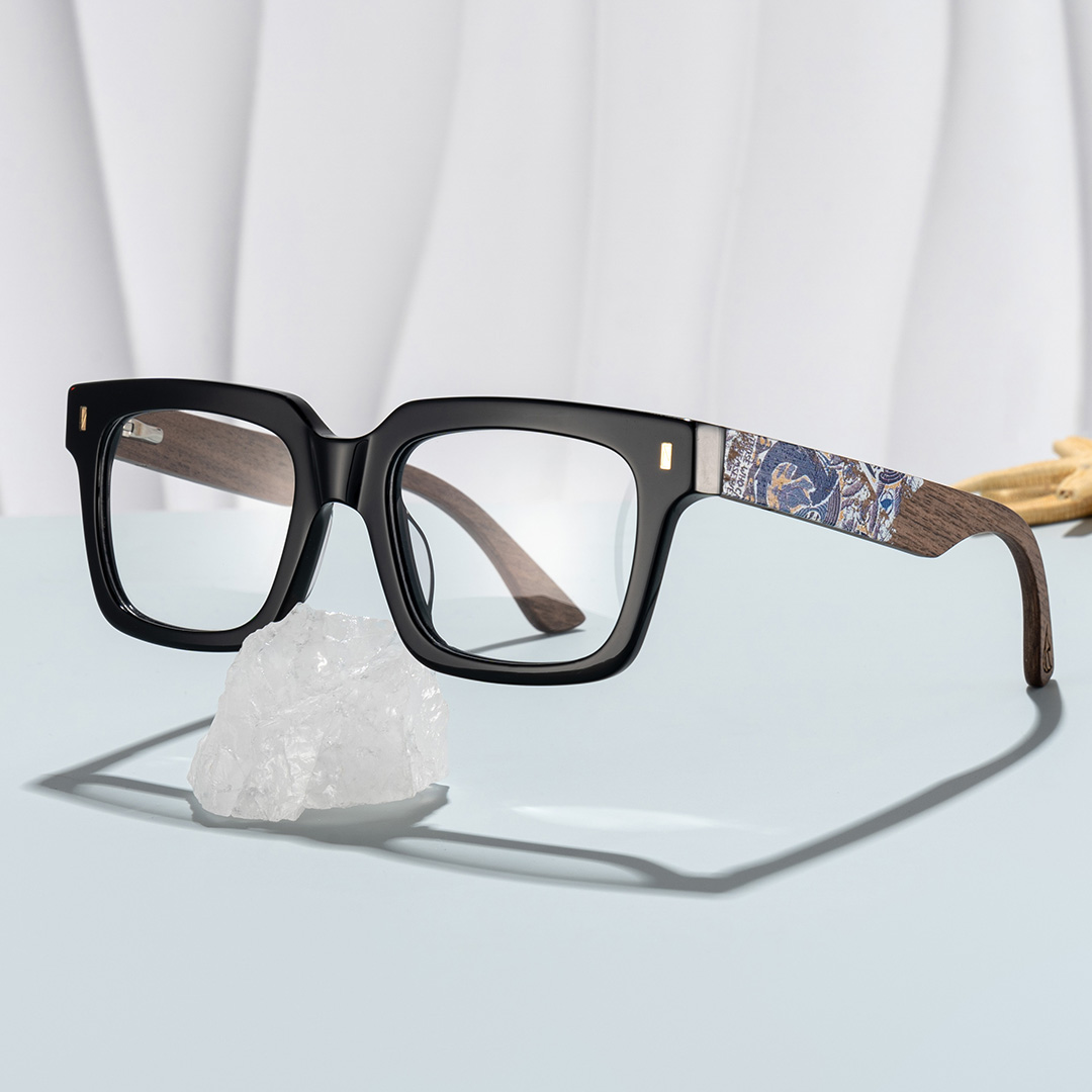 Rangel Rectangle Black Glasses0