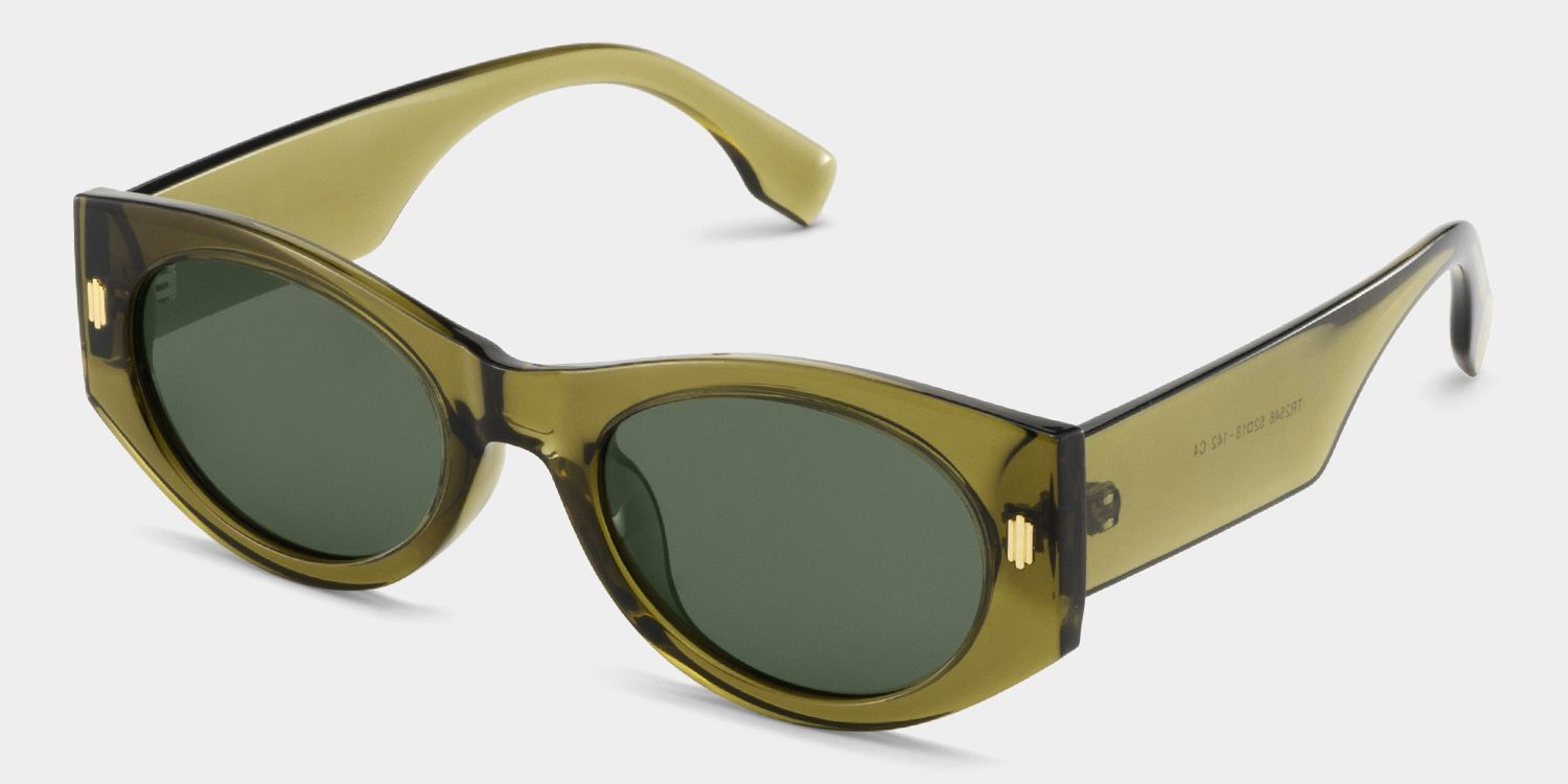 Reina green Frame Polarized Sunglasses with geometric Style Online | ZEELOOL Canada2