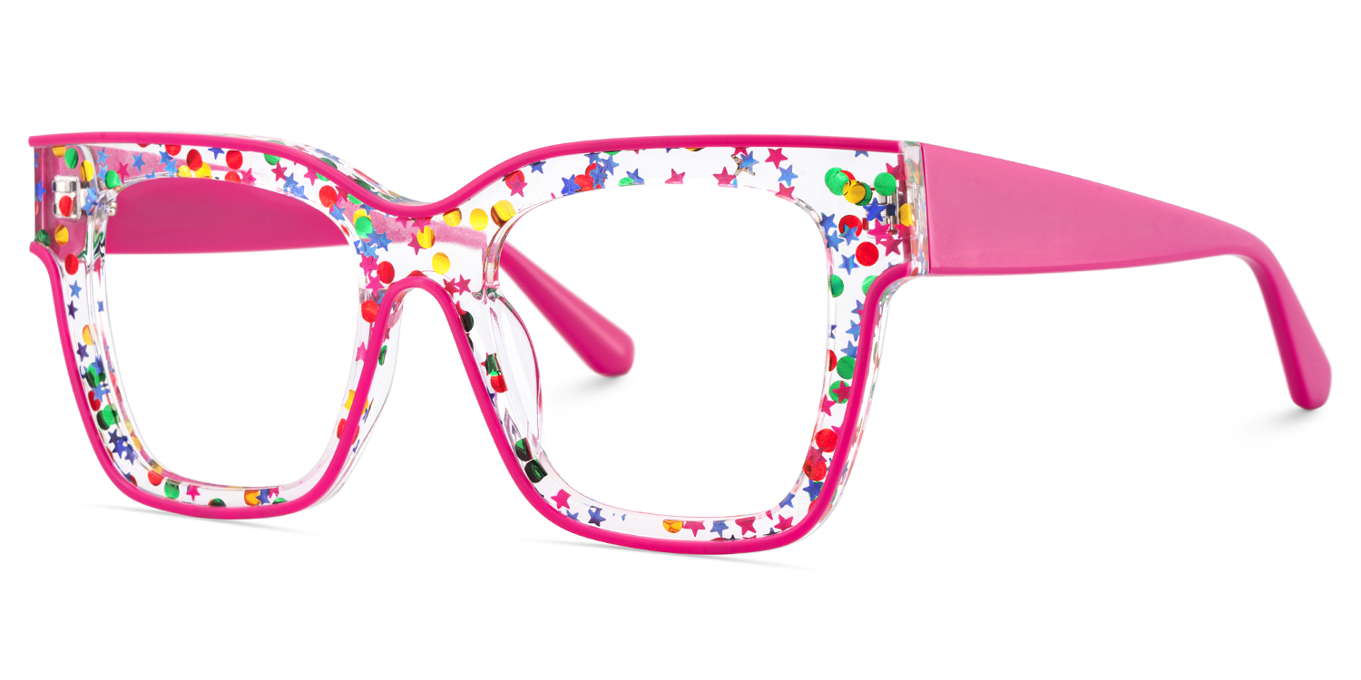 Zerica Eyeglasses in Square Red Rose Eyeglasses | ZEELOOL Canada4