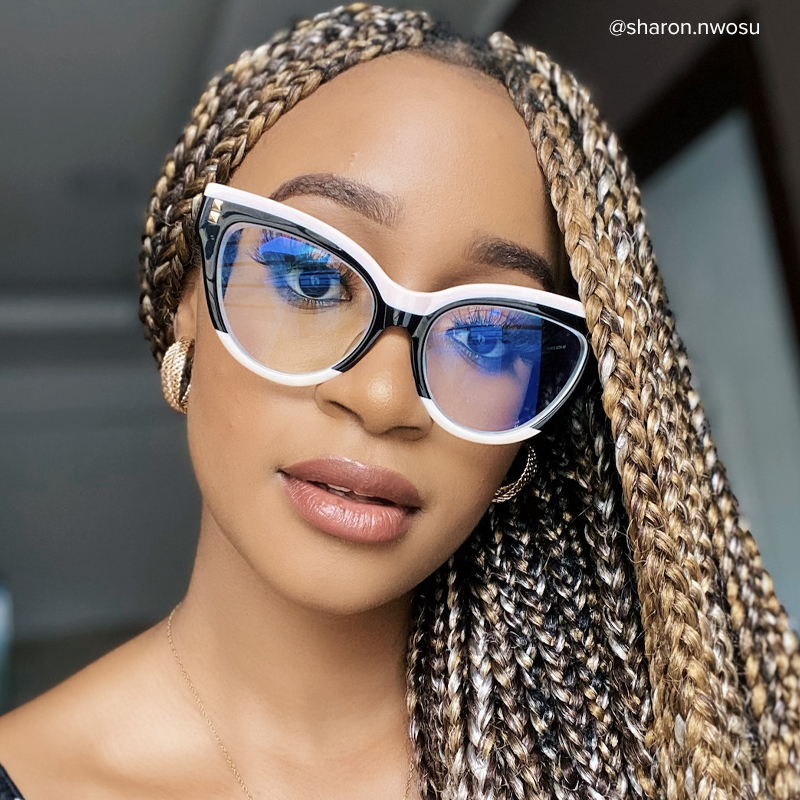 Cascata Cateye Frame Glasses with Black and Pink Color10