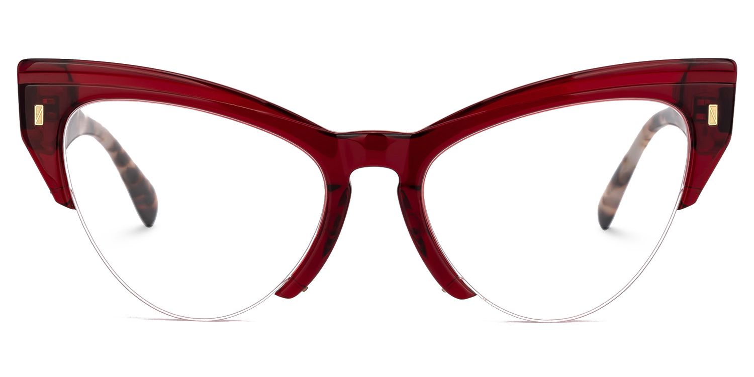 Castealia Red Eyeglasses with Cateye Shape | ZEELOOL Canada0