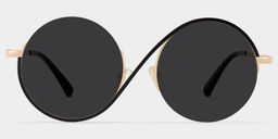 Flozif Black Round Sunglasses0