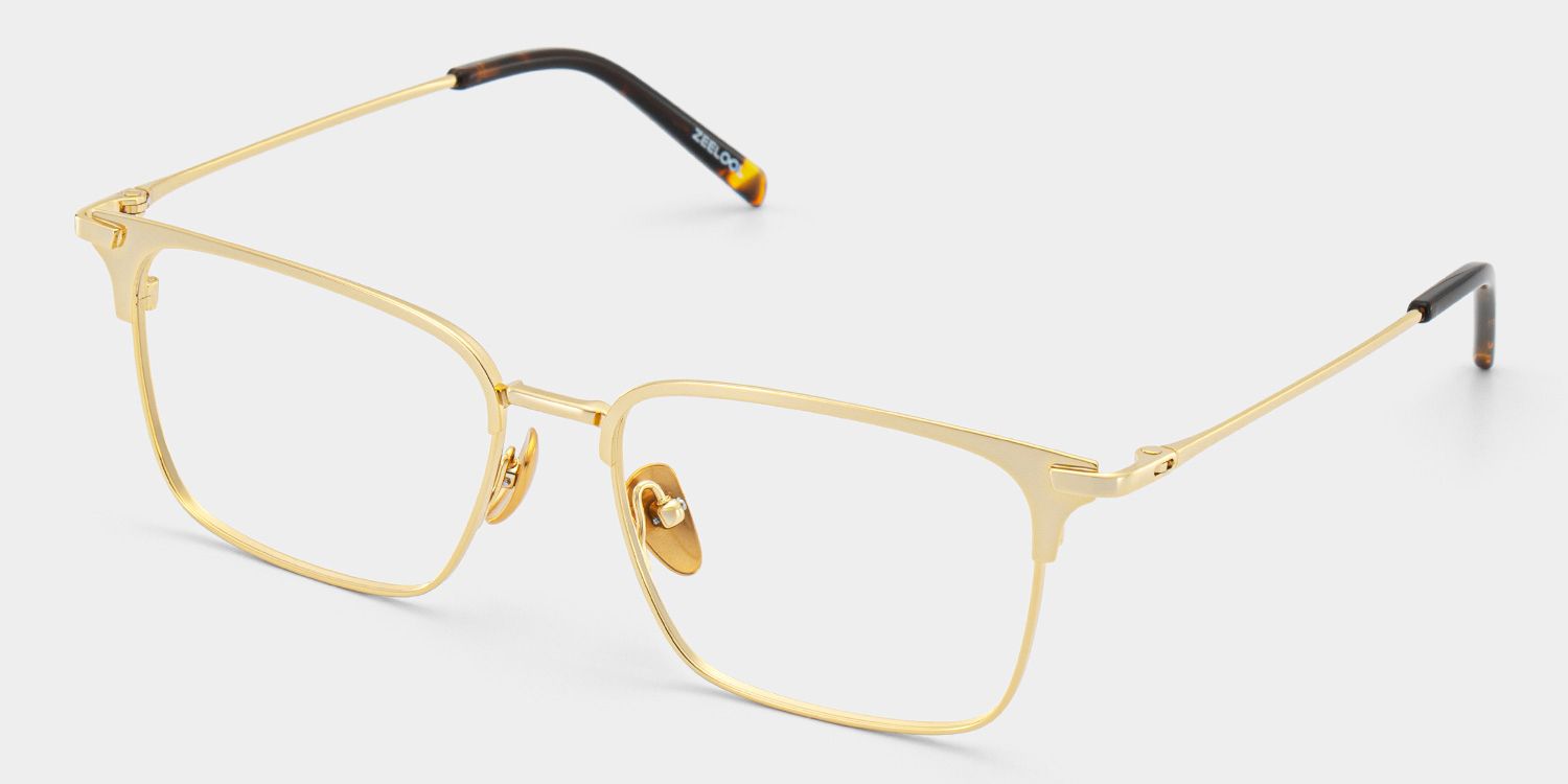 Maxwell Gold Browline Glasses with Titanium Frames for Bussiness | ZEELOOL CANADA2