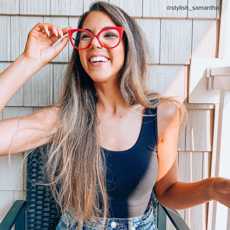 Jacqueline Cat Eye Red Glasses7