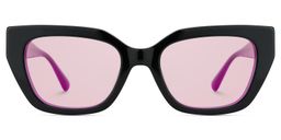 Flare Rectangle Black Sunglasses0