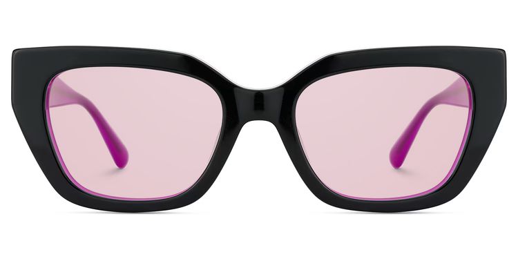 Flare Rectangle Black Sunglasses