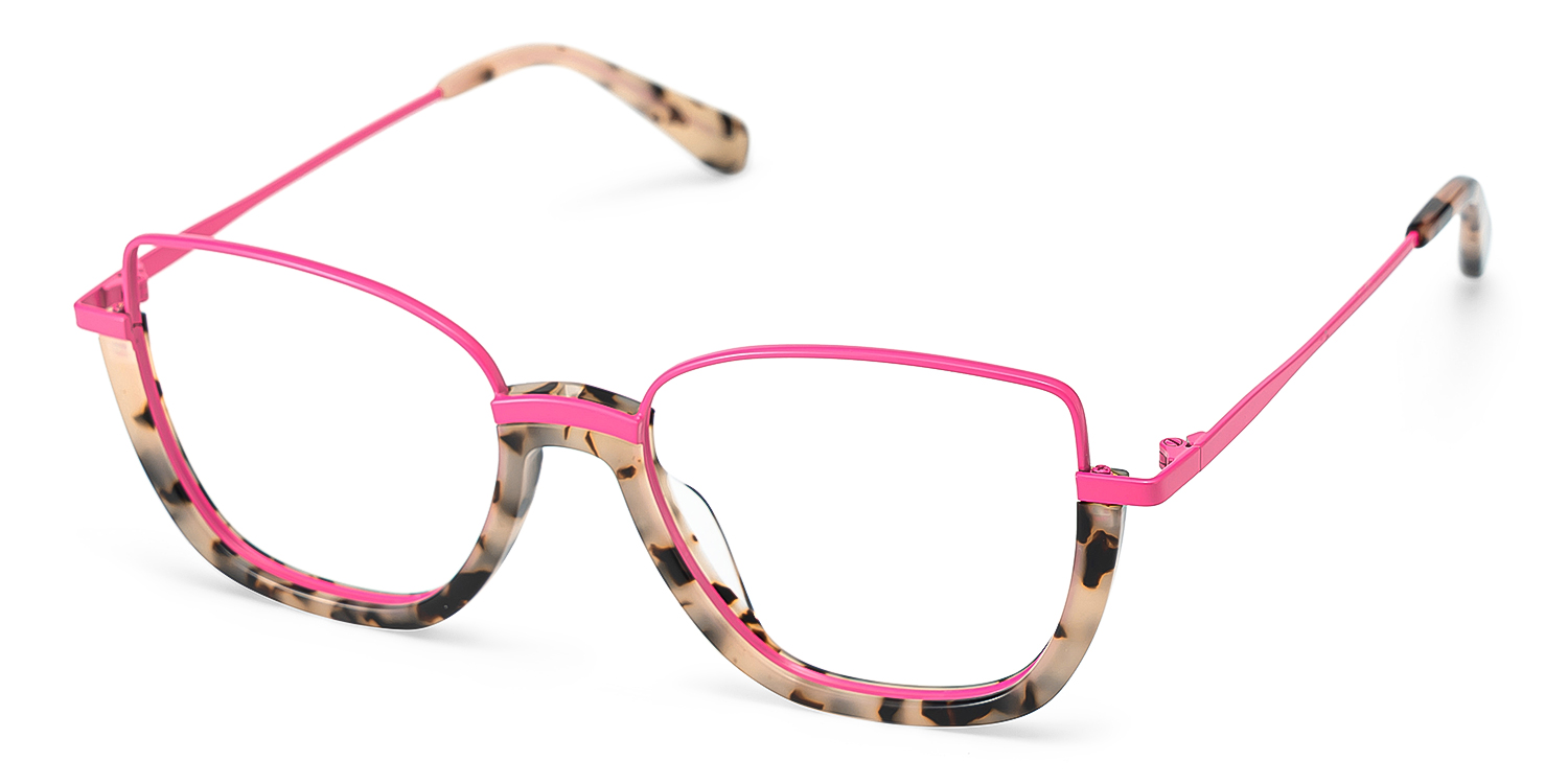 Coleman Square Pink Tortoise Glasses3