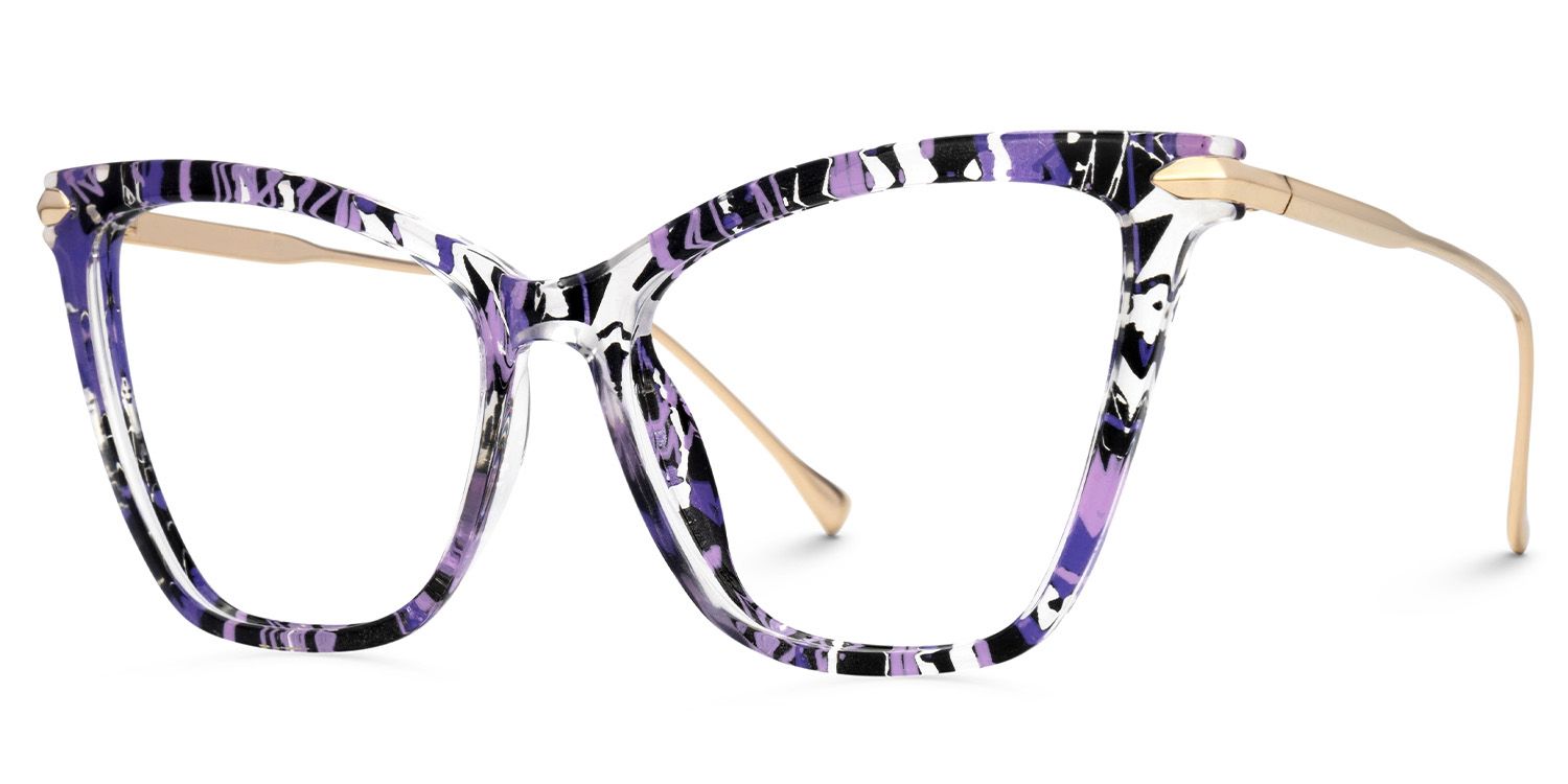 Hilary Purple Striped Eyeglass Frames for Women1