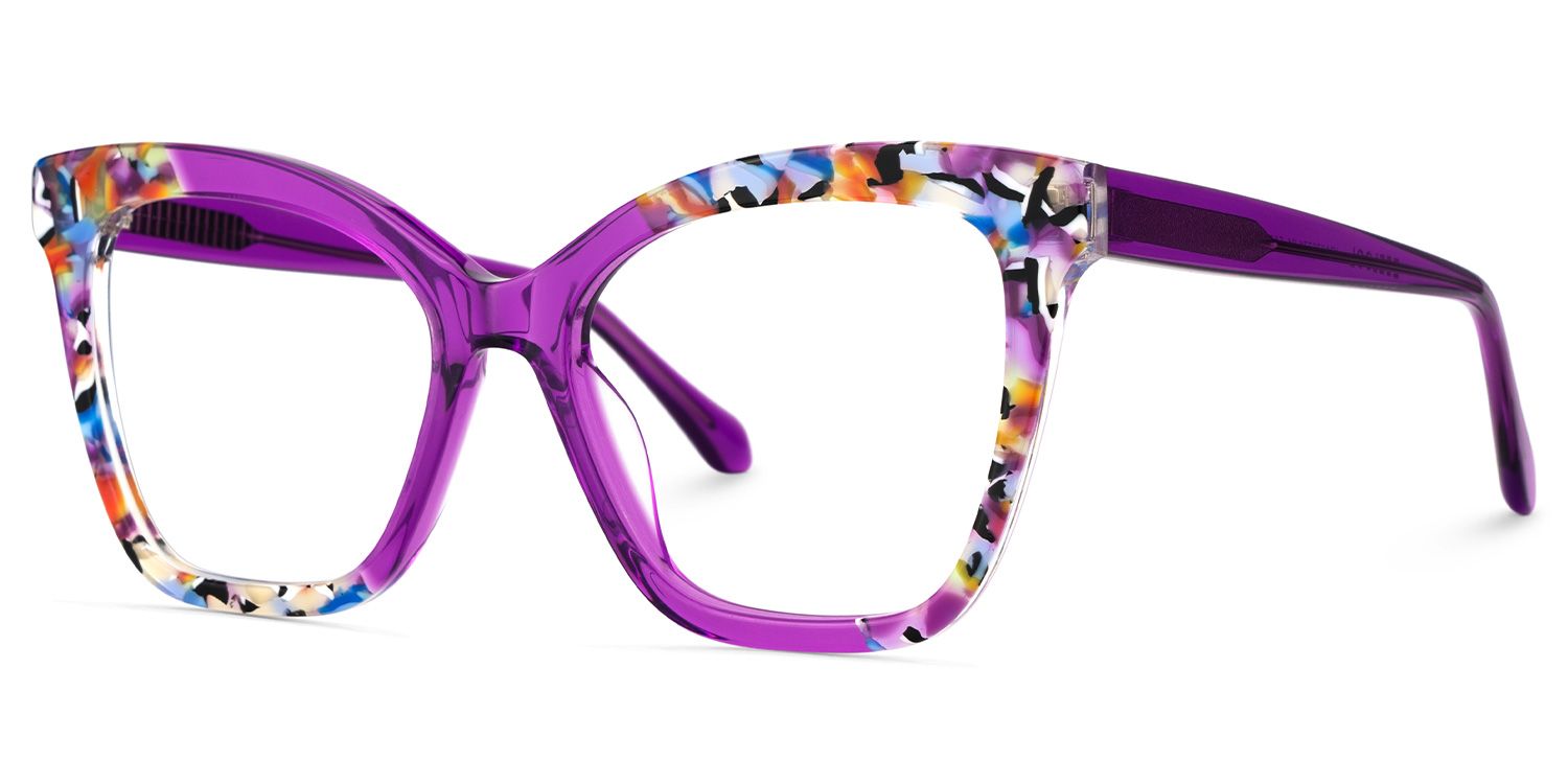 Chase Acetate Purple Frame Glasses with Butterfly Shape | ZEELOOL Canada3
