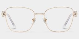 Ellie Light Gold Rectangle Glasses0
