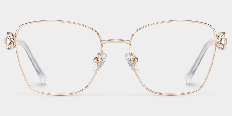 Ellie Light Gold Rectangle Glasses