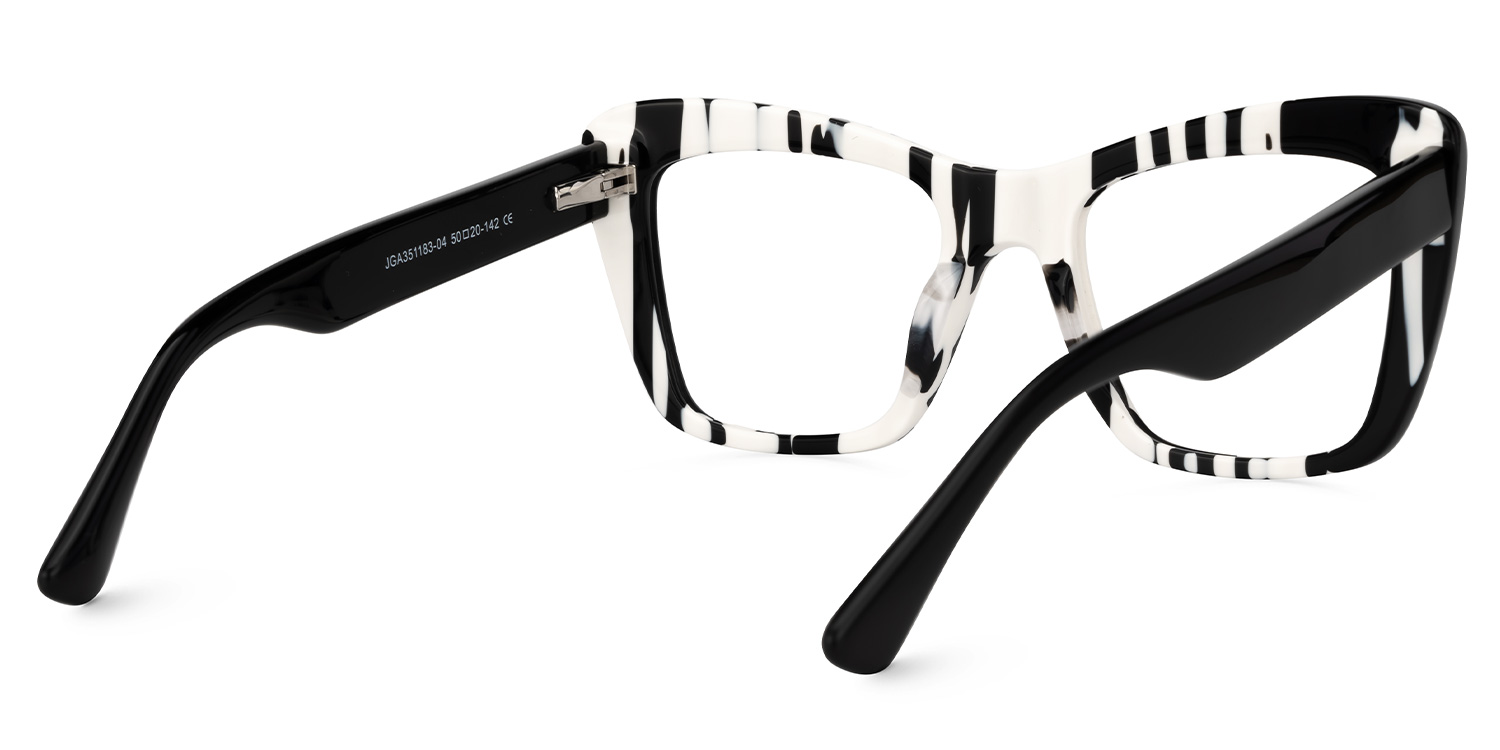 Bethel Cateye Black-White Glasses3