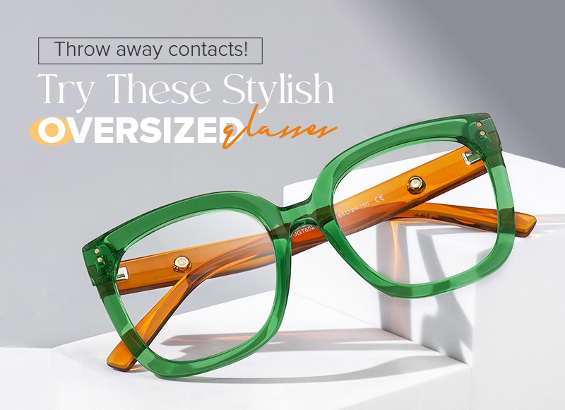 ZEELOOL Ebony Square Green Glasses