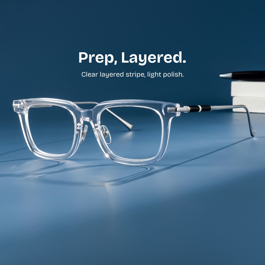 Rayne Clear Square Eyeglass Frame for Men | ZEELOOL0