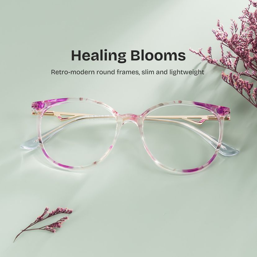 Chanty Purple Round Glasses