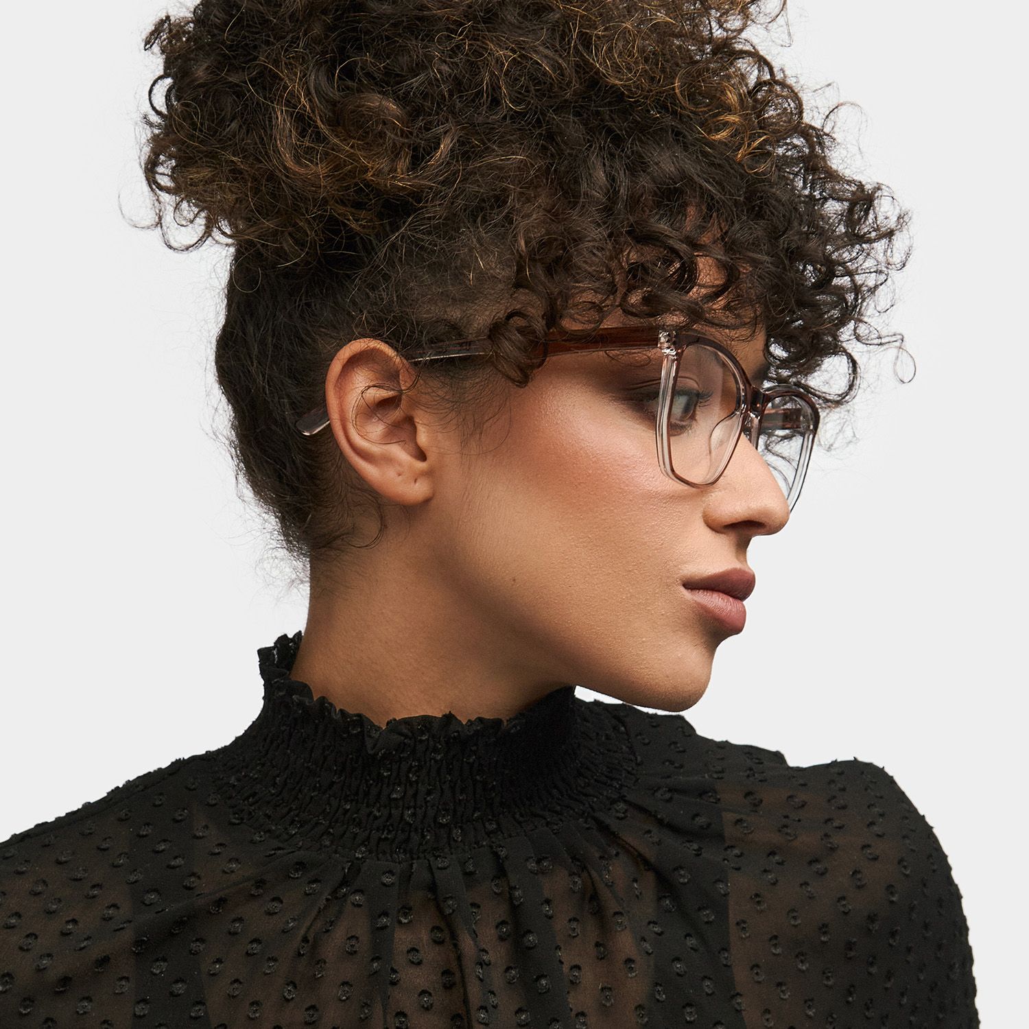 Libby Geometric Brown Thin Frame Glasses | ZEELOOL Canada1