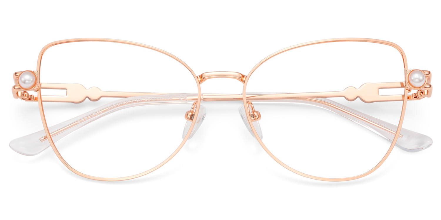 Gaga Eyeglasses in Cat eye Rose Gold Frame | Zeelool1