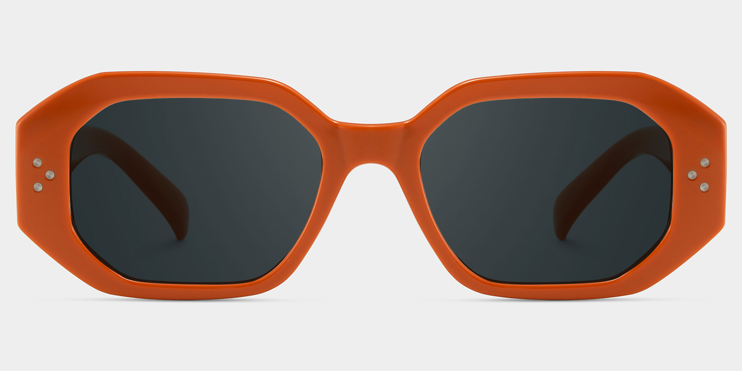 Soleil orange Frame Polarized Sunglasses with rectangle Style Online | ZEELOOL Canada0
